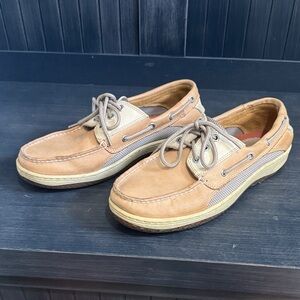 Sperry Tan Brown Leather Boat Shoes